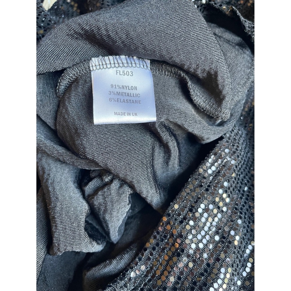 New Flounce London Women's Black Sequin Mini Dress Long Sleeve Party UK 16 US 12 - Picture 6 of 6